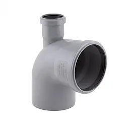 Коліно каналізаційне з відведенням TA Sewage 50х110х110, 90° (вгору) TR110013 - мініатюра 1
