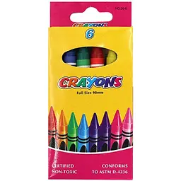 Набір дитячих воскових олівців "Crayons" 8496-6, 90 мм, 6 кольорів