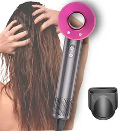 Фен потужний компактний Hoco HP11 negative ion hair dryer 1600W сірий з рожевим - мініатюра 3