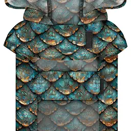 Дощовик-накидка з капюшоном для собак WAUDOG Clothes, малюнок "Луска", XL, А 55-61 см, B 68-80 см, С 42-52 см - мініатюра 3