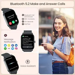 Розумний годинник для жінок, фітнес-трекер: сенсорний екран 1,83 дюйма, Bluetooth, відповідь на дзвінок, розумний годинник зі 100+ - мініатюра 3