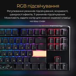 Клавіатура Ducky One 3 TKL Cherry MX Blue RGB Black UA [DKON2187ST-CUAPXCLAWSC1] [126058] - мініатюра 9