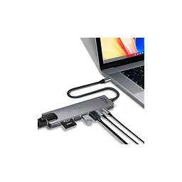 Концентратор Media-Tech USB-C 8-in-1 HDMI 4K/2xUSB-A/2xUSB-C/RJ45/SD/TF/PD 100W USB3.1 (MT5046) - мініатюра 4