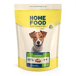 Низькозерновий сухий корм для активних собак і юніорів малих порід Home Food з ягнятиною та рисом, 700 г