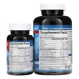 Жирні кислоти Carlson Labs Elite Omega-3 Gems 90+30 капсул - мініатюра 2