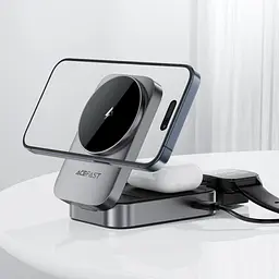 БЗП Acefast E22 desktop 3-in-1 Metal gray - мініатюра 4