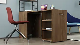Стіл-тумба трансформер Смарт 4/2 з етажеркою Ferrum-decor 1430x1450x600 Чорний метал ДСП Дуб Сонома Трюфель 16 мм (FRD-105134) - мініатюра 6