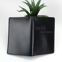 Обкладинка на водійські права чоловіча шкіряна HC-05 чорна (на права старого зразку) - мініатюра 5