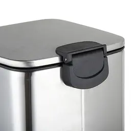 Відро для сміття з плавним закриттям квадратне Zerix Kubix-TC0106 SS Color 6л нержавіюча сталь ZX5889, Нержавіюча сталь - мініатюра 7
