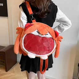 Рюкзак Аска Євангеліон із прозорим відсіком Backpack Asuka Evangelion 30х25 см - мініатюра 4