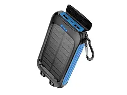 Зовнішній акумулятор + сонячна панель Hoco DB51 8000mAh Sunpower solar power bank with light - мініатюра 2