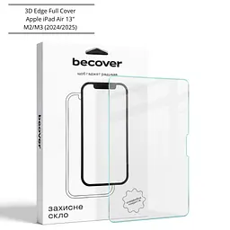 Скло захисне BeCover 3D Edge Full Cover Apple iPad Air 13" M2/M3 (2024/2025) (714775) - мініатюра 1