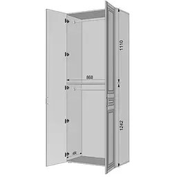 Шафа для одягу з двома штангами С-7.2 Антрацит/Асфальт Idea - мініатюра 6