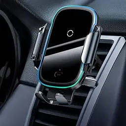 Автомобільний тримач холдер із БЗУ Baseus Wireless Charger Light Electric Car Mount WXHW03-01 Black - мініатюра 3