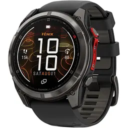 Смарт-годинник Garmin Fenix 8 Pro MicroLED Sapphire 51 мм Carbon Gray DLC Titanium with Black/Pebble Gray Silicone Band 010-03380-01 [145037]