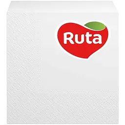 Серветки паперові Ruta Double Luxe 2 шари 24 х 24 см білі 40 шт.