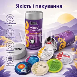 Набір презервативів ONE Mixed Pleasures Adventure Pack 12 шт латексні асорті - мініатюра 5