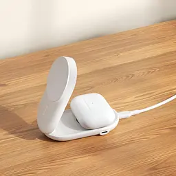 Зарядний пристрій Belkin UltraCharge 2-in-1 Foldable Magnetic Charging 25Вт, білий (WIZ039KQWH) - мініатюра 4