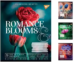 
Зошити учнівські 24 аркуша клітинка. YES Romance blooms, 20 шт. в упаковці