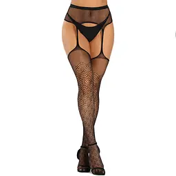 Колготки в сіточку з ажурним візерунком та доступом One Size (87542)