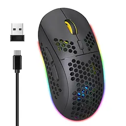 Миша бездротова ігрова Union HYSO Т90 з акумулятором та підсвіткою 2,4G+Bluetooth - мініатюра 6
