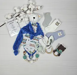 Букет з пелюшок для немовлят A.L.Babybox Потяг 16 од. Синій (BU 24365651) - мініатюра 10