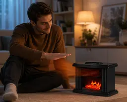 Тепловентилятор з технологією 3D-полум'я / Обігрівач Flame Heater з дистанційним керуванням - мініатюра 2