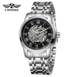 Чоловічий наручний годинник 8250 Silver-Black Steel Forsining acs0031356