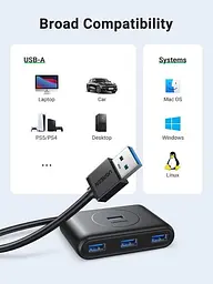 Хаб розгалужувач Ugreen CR113 Usb 3.0 Hub 1m на 4 порти UGR-20291 - мініатюра 5