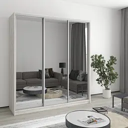 Шафа-купе тридверна MebelStar Стандарт AL 3 Дзеркала 190x60x240 см Аляска сірий (MBS-1614)