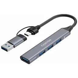 Концентратор Canyon hub DS-02 4in1 USB-A/C Grey (CNS-TDS02G) - мініатюра 4