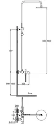 Душова система Kohlman Axel graphite з виливом QW277AG, Графіт - мініатюра 2