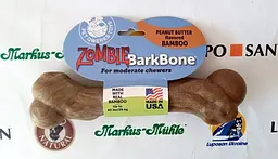 Жувальна кістка для собак Pet Qwerks Zombie BAMBOO BarkBone зі смаком арахісового масла - мініатюра 3
