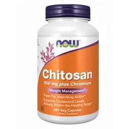 Хітозан з хромом 500 мг жирозжигач у капсулах №240 Now Foods Chitosan plus Chromium
