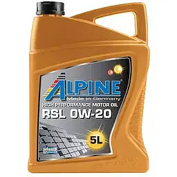 Олива моторна синтетична Alpine 0W-20 RSL API SP ILSAC GF-6A 5 л (142346)