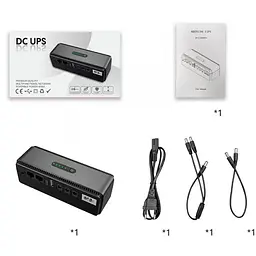ДБЖ UPS для роутера, терміналу DC1018P 12V/ 9V/ 5V 10400 mAh 18W чорний (Дизайн 3, компактний) - мініатюра 6