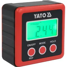 Кутомір електронний YATO діапазон 4х0-90° з живленням від 2 батарейок 1.5 В тип ААА (YT-71000)