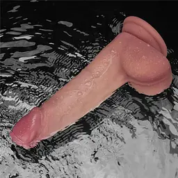 Реалістичний вібратор Vibrating Sliding Skin Pro II тілесний 20см - мініатюра 9
