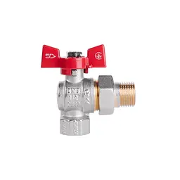 Кран кульовий "Американка" SD Plus 1/2" ВЗ кутовий SD222NW15PN40 - мініатюра 3