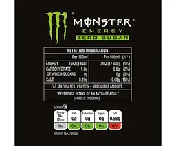 Напій енергетичний безалкогольний Monster Energy Zero без цукру з/б 0.5 л 12 шт. - мініатюра 2