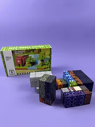 Магнітний конструктор J087-10A за мотивами комп'ютерної гри Minecraft (Майнкрафт), 100 деталей, для створення блоків та персонажів - мініатюра 3