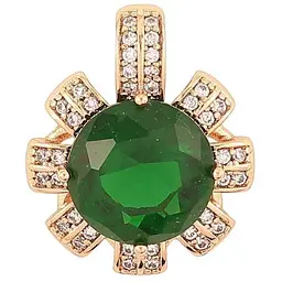 Кулон XUPING Позолота 18K «Квіточка з зеленим фіанітом та інкрустацією цирконієм» для ланцюжка до 5мм (262303)