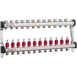 Колектор з витратомірами та термостатичними клапанами з байпасом Roho R814-12 - 1"х 12 вих RO0055