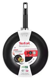 Велика сковорода Вок Tefal Simplicity+ 28 см (Модель B5821902) з антипригарним покриттям - мініатюра 2