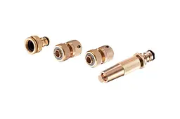Набір для поливу латунний Intertool Storm 1 насадка 1/2" × 1 адаптер 1/2 та 3/4" × 2 конектори 1/2 - мініатюра 2
