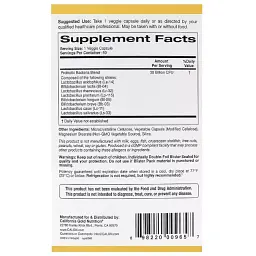 Пробіотики California Gold Nutrition LactoBif Probiotics 30 млрд КОЕ 60 овочевих капсул - мініатюра 2