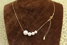 Набір Xuping Jewelry чотири перлини на ланцюжку 45 см золотистий