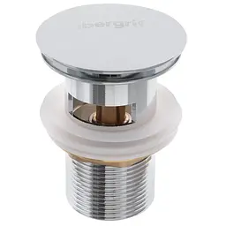 Донний клапан для раковини Ibergrif M20502 автоматичний Click-Clack з переливом 1 1/4″ IB0087