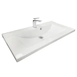 Умивальник накладний Adamant Quanto White 100 штучний камінь 900x447x140 мм 100 см