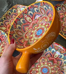 Салатник Olens Рисованный 8030-478 20.5х15.5х6 см 500 мл желтый
